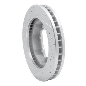 Chevrolet K3500 Brake Rotor (1) - Front Right - R1 Concepts - Drilled & Slotted - Silver - `92-`00